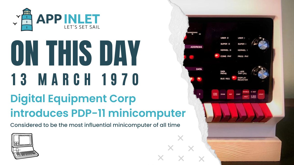AppInlet's tweet image. #OnThisDay #13March1970 #MiniComputer