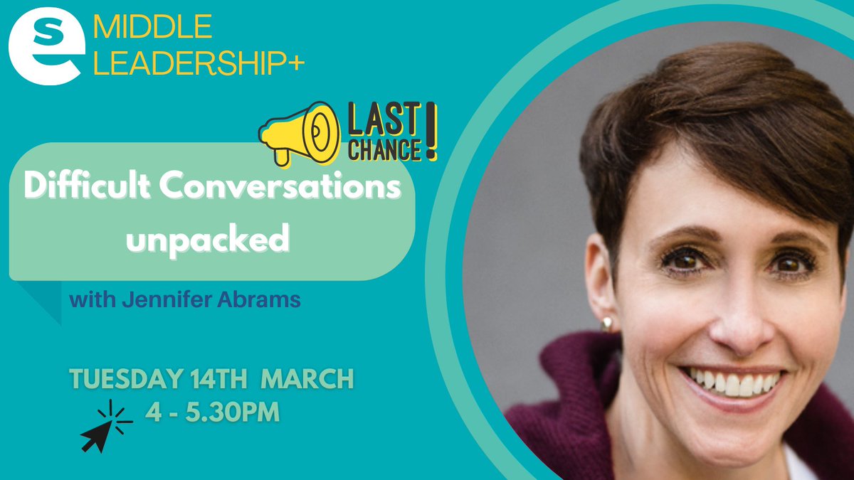EdScotPLL's tweet image. Last remaining tickets for our #EdScotML event with @jenniferabrams  

We&apos;re looking forward to a practical and informative session for middle leaders across Scotland.

Sign up now: ow.ly/wHrK50Nep48