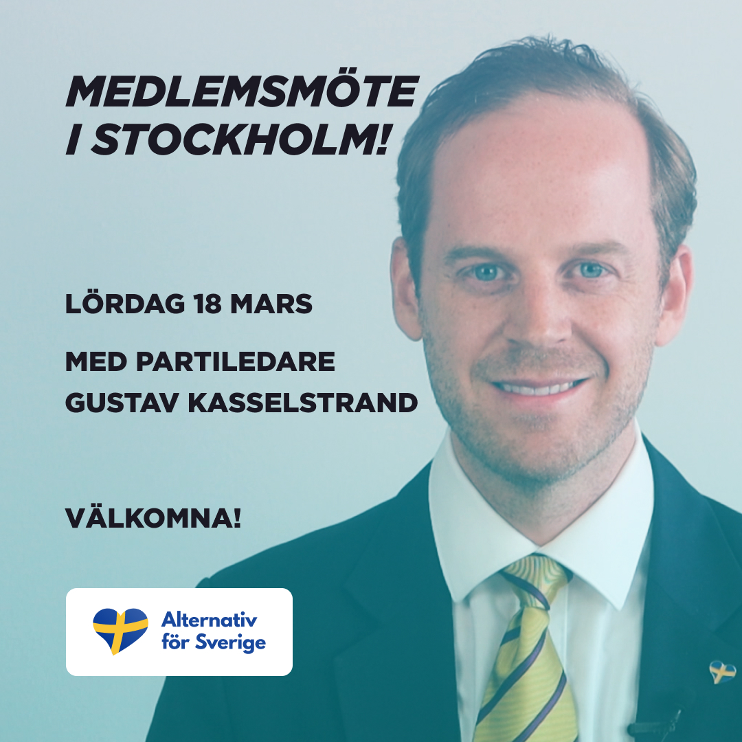 gustavkassel's tweet image. Bara ett fåtal platser kvar till lördagens medlemsmöte i Stockholm! 👏 

För att delta, anmäl er via den länk som mejlats ut (till medlemmar i Stockholm, Västmanland och Uppsala län). 

Tillhör du någon annan krets, kontakta medlem@alternativforsverige.se

Vi ses! 🇸🇪
#AfS2024