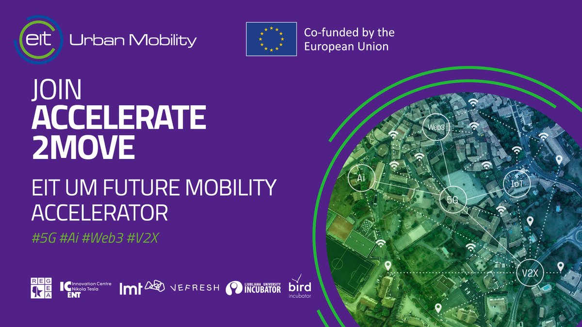 VEFRESHmovement's tweet photo. Are you a startup that solves future mobility challenges? Join the #Accelerate2Move  future mobility accelerator!
We scout teams in #Ai #blockchain #5G #V2X #IoT #Web3 to contribute to sustainable urban mobility 
More https://t.co/SkZvLBGodH
Apply till 21.04.23 https://t.co/QudBvWjzqt