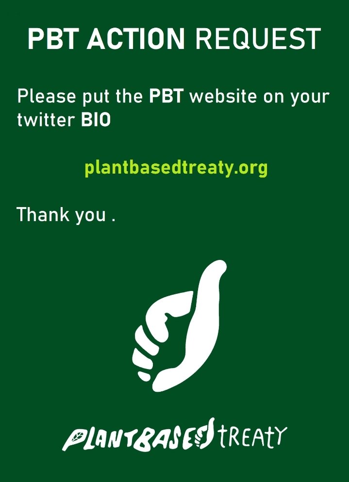 #plantbasedtreaty
Action request please RT for wider audience