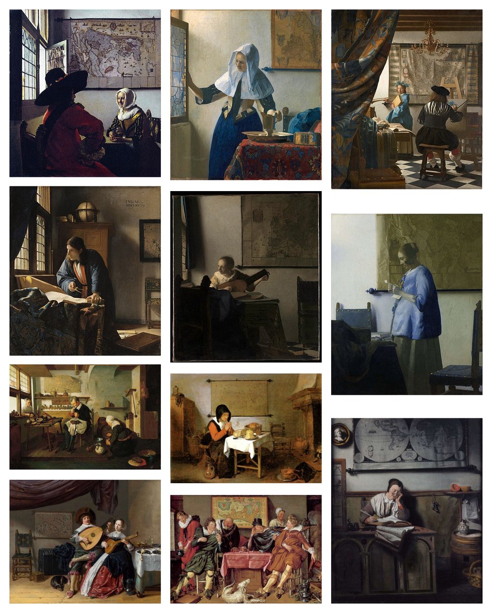 Frisius1's tweet photo. Een mooie #kaartaandemuur is van alle tijden. Zie deze 11 schilderijen waarop een #wandkaart is afgebeeld. Bovenste 6 zijn van Vermeer. 

#Kaarten voor #Vermeer in het #Rijksmuseum: uitverkocht ☹️. 
Onze #reproducties van #oudekaarten: nooit uitverkocht😀. https://t.co/80ethNbb1c https://t.co/EG6pdQDZXG