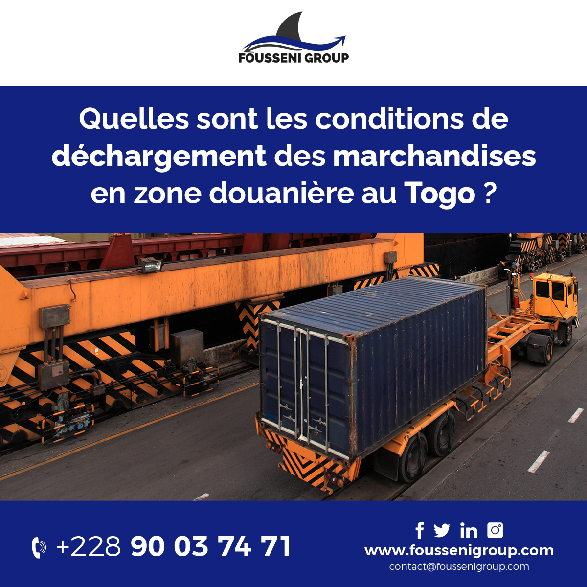 FousseniGroup's tweet photo. ➡️ Quelles sont les conditions de déchargement des marchandises en zone douanière au Togo ?

Le déchargement des #marchandises en territoire douanier se fait en respect de certaines conditions.

Au #Togo 🇹🇬, avant de décharger vos marchandises en douane: 👇🏽

#shipping 

1/3 https://t.co/7pXVkgmLlT