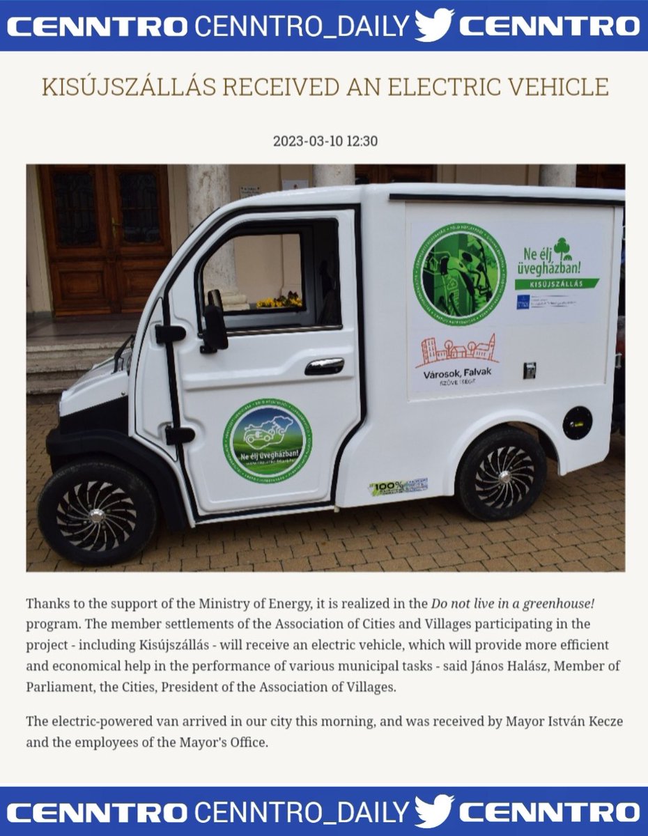 _X_Alex_'s tweet photo. #CENN #CENNTRO $CENN
#AUTONOMOUS #HYDROGEN
#ELECTRICVEHICLES⚡️#EV
#NEIBOR NEIBOR 150
Article : 2023-03-10
KISÚJSZÁLLÁS RECEIVED
AN ELECTRIC VEHICLE
Link :
https://t.co/kEgbYge2TE
https://t.co/ChERLmaxSn https://t.co/Fj08VdjPEm