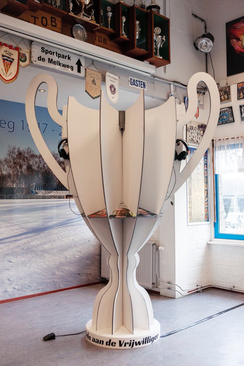 WilIersel's tweet photo. The Cup with the biggest ears of all can be seen at RKSV TOB in Amsterdam Noord. Until April 29, the cup will be in the canteen at Sportpark Oostzanerwerf 2. Meer informatie:  https://t.co/HHOLcwmOEV https://t.co/v07hlXAwo1