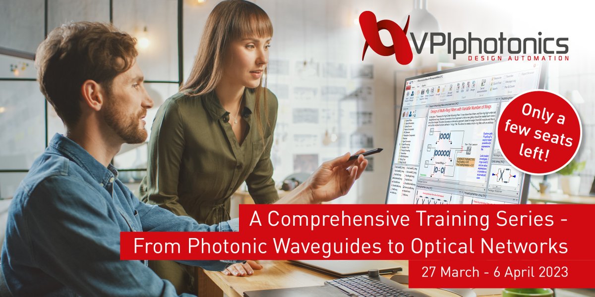 VPIphotonics (@vpiphotonics) on Twitter photo Only a few seats left! Attend our comprehensive series of courses to gain knowledge and experience in the full photonic design workflow from devices to systems. Register now! vpiphotonics.com/News/2023/Trai… #photonics #webinar Only a few seats left! Attend our comprehensive series of courses to gain knowledge and experience in the full photonic design workflow from devices to systems. Register now! vpiphotonics.com/News/2023/Trai… #photonics #webinar