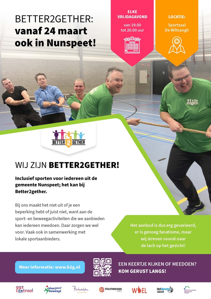 b2gveluwe's tweet photo. Al 4 jaar een lach op het gezicht!

Het starte in 2019 als een experiment, zonder naam en op een achteraf locatie, maar met een enthousiaste groep deelnemers en begeleiders uit zorg en welzijn. Het werd een groot succes en nu breiden we uit naar Nunspeet!
#unieksporten #inclusie https://t.co/SMPgyRzGqa