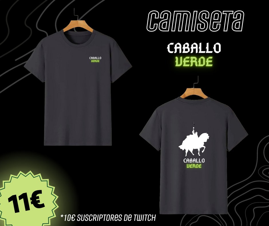 CaballoVerdeTOL's tweet photo. 🤩ROPA 'CABALLO VERDE'🐎🟢

🤠Quieres sentirte como un verdadero Jinete? Ya están a la venta las primeras prendas del canal!

😁Si estás interesado escribe a caballoverdetoledo@gmail.com y nos ponemos en contacto!

💸Precio general: 11€ y 27€
🥳Precio suscriptor: 10€ y 25€ https://t.co/Qw4TltmFfa