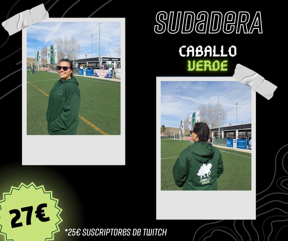CaballoVerdeTOL's tweet photo. 🤩ROPA 'CABALLO VERDE'🐎🟢

🤠Quieres sentirte como un verdadero Jinete? Ya están a la venta las primeras prendas del canal!

😁Si estás interesado escribe a caballoverdetoledo@gmail.com y nos ponemos en contacto!

💸Precio general: 11€ y 27€
🥳Precio suscriptor: 10€ y 25€ https://t.co/Qw4TltmFfa