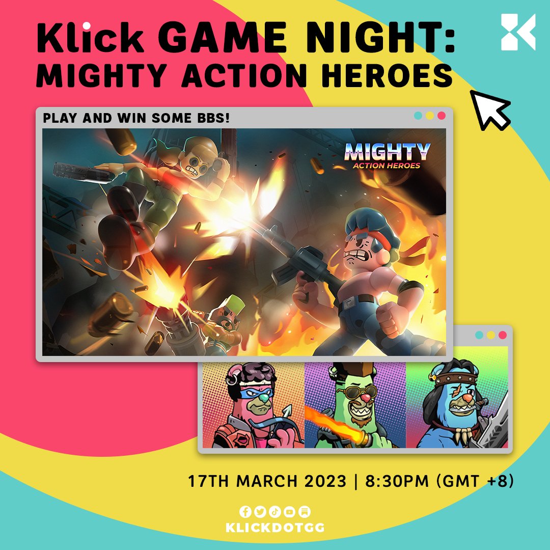 klickdotgg's tweet photo. 🎮 PLAY TIME! @PlayMightyHero will be available for early access from March 17-19, and Klick will be hosting a game night with #BigBearSyndicates as prizes! 

Please note that early access is only available for BBS holders. 1/2 https://t.co/6WAEiVlOYW