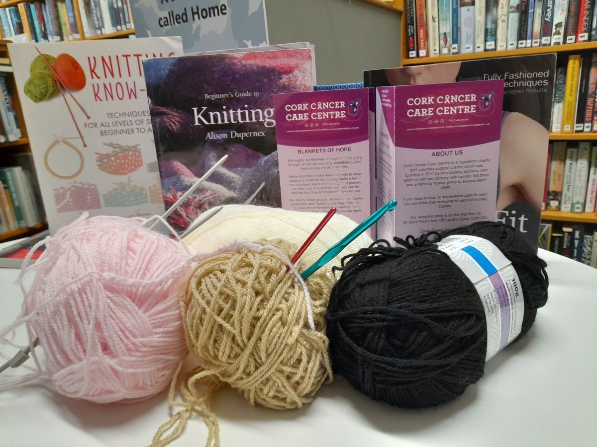 corkcitylibrary's tweet photo. Blarney Library invites you to Knit or Crochet in support of Blankets of Hope.

Bring your knitting needles and wool, swap patterns, tips, and plenty more this Friday at 10.30 am.

All are welcome!

#CorkCityLibraries #BlarneyLibrary #BlanketsOfHope https://t.co/3tbNqPq5v5