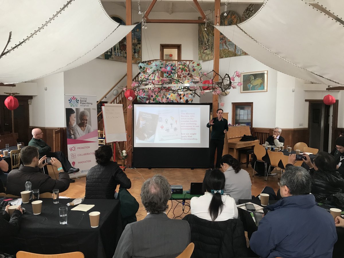 Was a pleasure to welcome 45 guests from across 20 different countries on Friday for the @NASPTweets @GSP_Alliance strategy day. Announced was the exciting news that @Bromley_by_Bow is partnering with @NASPTweets and the @WHO to become a global site visit for social prescribing!