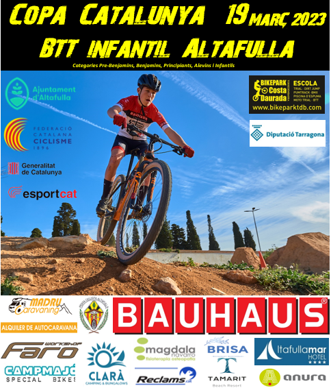 ajAltafulla's tweet photo. 🚵‍♀️🚵‍♂️ Uns 200 ciclistes participaran aquest diumenge a la Copa Catalunya Infantil de BTT a l’entorn de l’Ermita de Sant Antoni

#Altafulla acollirà així la segona de les onze jornades que formen el calendari esportiu d'aquest 2023 🔝

#AltafullaEsports 

https://t.co/uO3pHmNe6M https://t.co/l44x3T0Ph2