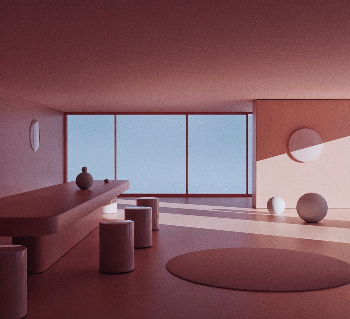 dining room
#vaporwave #surreal #liminalspace #spatialdesign