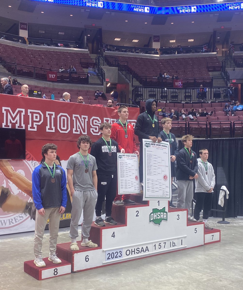 🔥🟡🟣 Logan Smalley completes his incredible high school career with a 6th place finish in the state tournament making him a 2x state placer!! 💪😤 we couldn’t be more proud and we can’t wait to see you win at the next level 🦅🟣🟡🔥#HEA #ReynProud <a href="/OhioMatMedia/">OhioMatMedia</a> <a href="/InsideThe360/">InsideTheCircle</a>