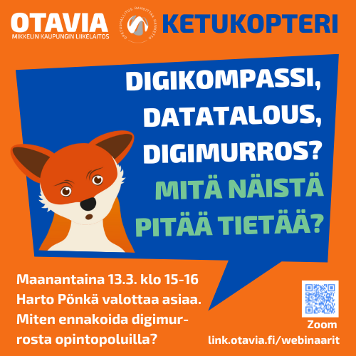 arongas's tweet photo. Tänään ma 13.3. klo 15 @hponka #webinaari aiheesta #Digikompassi.  Kuvassa mukana #tekoäly. Kohdennettu #lukio + tukijoukot, koska #yhteishaku. Sopii kaikille kiinnostuneille. Zoom https://t.co/9Neufrhlan #digimurros #tulevaisuus #tulevaisuusohjaus #opiskelu #opehommat https://t.co/gMVxdrM9Wb