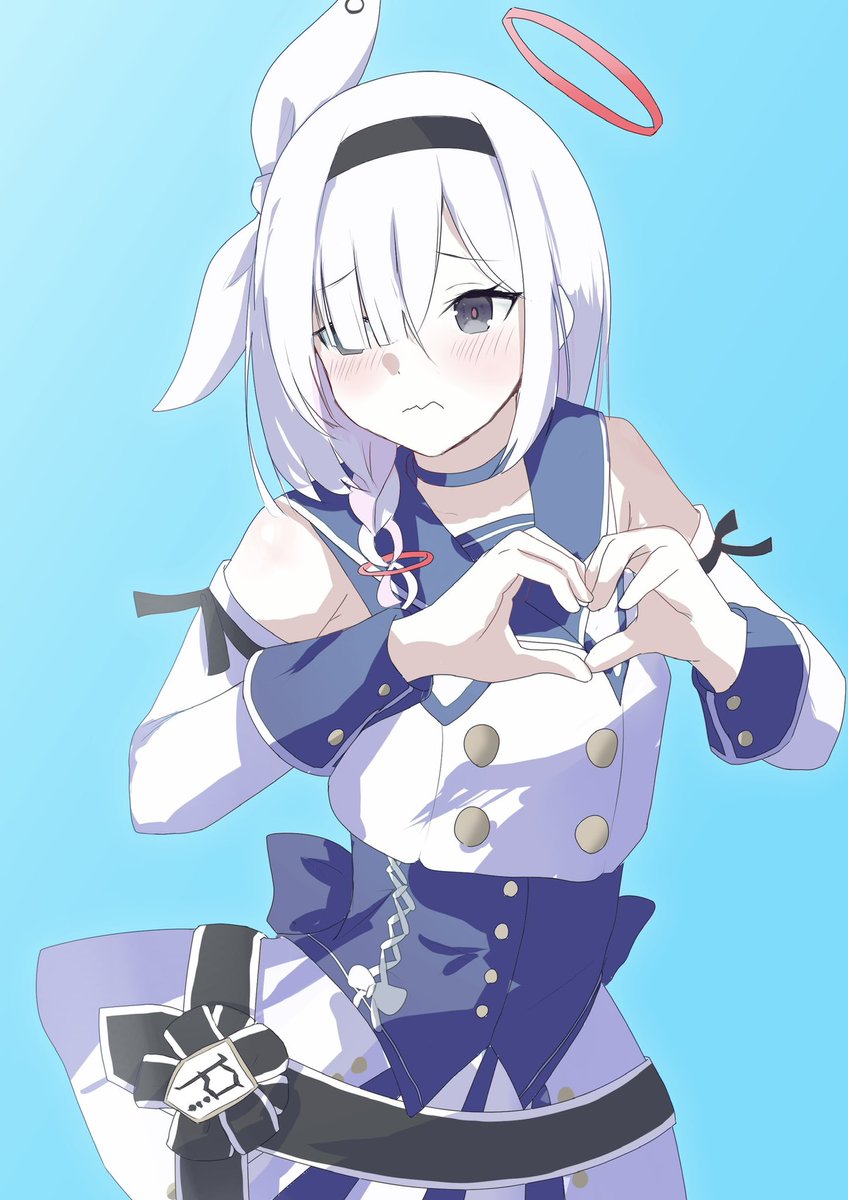 「先輩......いつまでこの格好をするのですか......?///#ブルアカ #」|コスモス@skeb募集中のイラスト