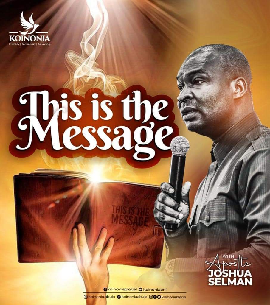 AbujaKoinonia's tweet photo. Dear Beloved, kindly click on the link below to download the audio message of “THIS IS THE MESSAGE” WITH APOSTLE JOSHUA SELMAN.

https://t.co/3xvZPhqiKJ

#ApostleJoshuaSelman
#ThisIsTheMessage
#KoinoniaAbuja https://t.co/rUdhUDUi2j