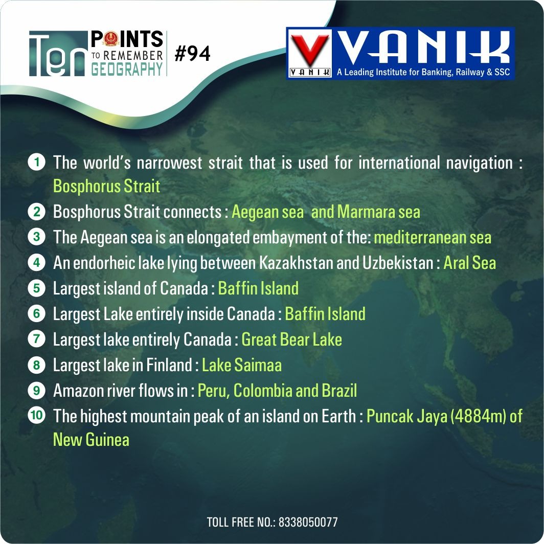 VanikEducation's tweet photo. 📌Ten Points To Remember #GEOGRAPHY
.
.
🧠Daily Interesting 10 points to Remember
📚General knowledge...Learn something New
👇We are Here to make you smart.
🔄Share with your friends..
.
.
.
#vanik #top10points #gk #geographyknowledge #vanikinstitute #vanikonlineclass https://t.co/7kbrhZGsPN