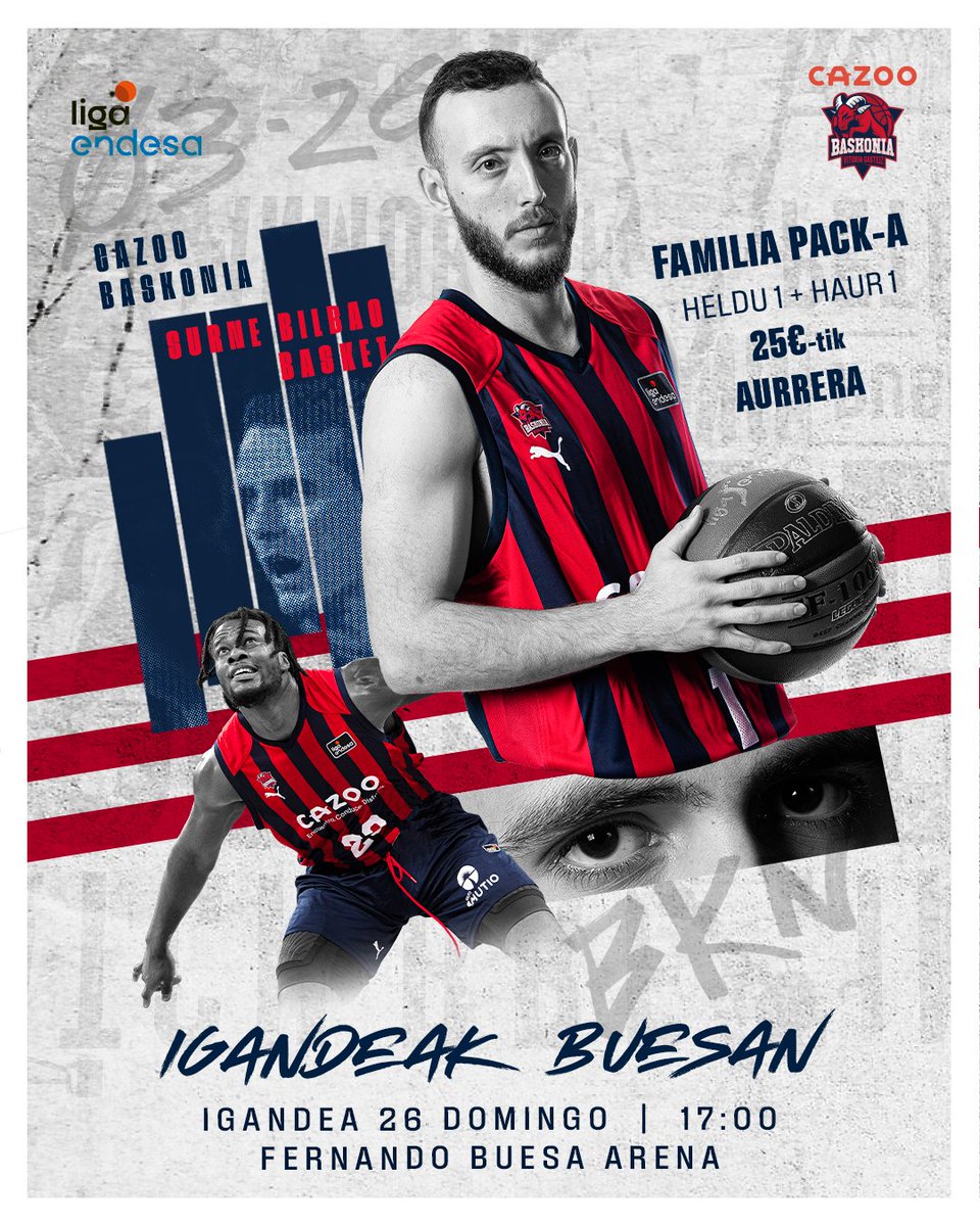 BaskoniaEUS's tweet photo. ⚠ ZOZKETA!! ⚠

@bilbaobasket-en aurkako derbirako BI SARRERA VIP irabazterik nahi? 👇

✅  RT + Jarraitu iezaguzu
✅  Norekin etorriko zinen aipatu

#GoazenBaskonia |  🎟️ https://t.co/DGhun8UPeP https://t.co/gVEAH8xQ3f