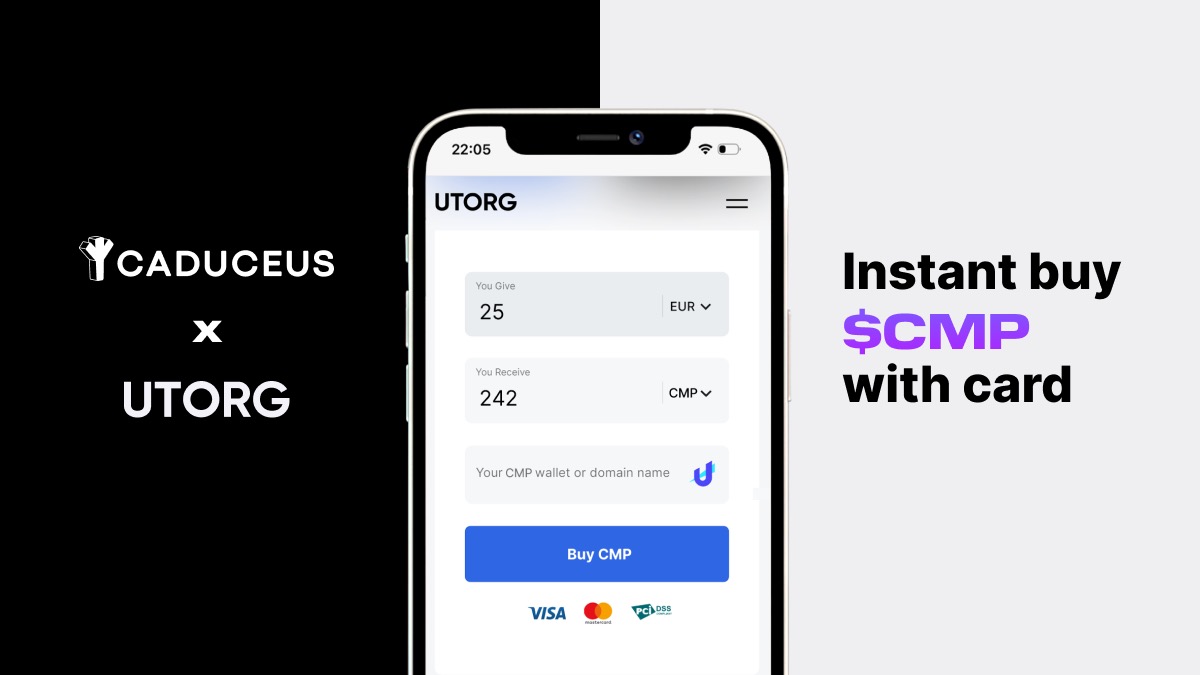 Caduceus_CAD's tweet photo. You can now buy $CMP instantly with any Visa or Mastercard with our ecosystem partners @utorgcom 🔥
Get yours here: https://t.co/uHd0AsdY8N
#Utorg #Caduceus #CMP https://t.co/dNX421GNCE