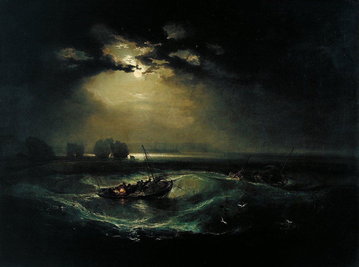 Fishermen at Sea (exhibited. 1796) by William Turner (1775–1851). #JMWTurner #marineart #maritime