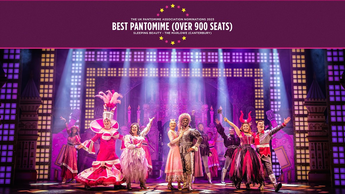EvolutionProdUK's tweet photo. Sleeping Beauty at The Marlowe Theatre in Canterbury (@marlowetheatre). We are delighted to be nominated for Best Pantomime (over 900 seats), Best Director, Best Dame (@ben_roddy ), and Best Newcomer to Pantomime (@CarrieHFletcher). https://t.co/RcmApsxK9M