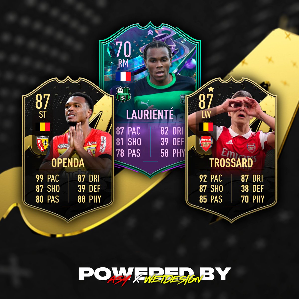AsyFutTrader's tweet photo. ๐ TOTW Concept ๐
๐ซ Openda โฝ 3 Goals๐
ฐ๏ธ 1 Assist
๐ซ Laurientรฉ โฝ 2 Goals ๐
ฐ๏ธ 1 Assist
๐ซ Trossard ๐
ฐ๏ธ 3 Assists
For every 10 likes ๐ We will post one more card
Make sure follow @AsyFutTrader
+ @WetDesignFUT
#fifatotw #FIFA23 #fifaconcept https://t.co/l8P4S2zS3A