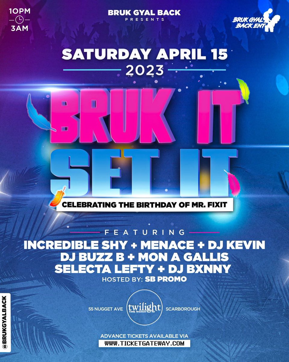 BrukGyalBackEnt's tweet photo. Y’all see the dj lineup! Go cop your tickets rn 🚨🚨

https://t.co/jWWKkvgBqQ https://t.co/dTQeWWs1rl