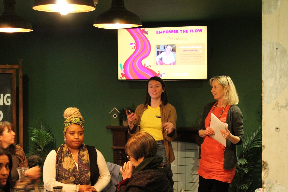 CAE_Wales's tweet photo. 'Empower the Flow' Huge thanks to our guest speakers from @WENWales &amp; @SwansPeriodPov on period empowerment +@Jennyleekatz for taking our #sustainable pad sewing #workshop, @FoundersandCo great venue +@mooncupltd, @get_rael, @grace_and_green for the product giveaway. #IWD23 https://t.co/xgj9X2ofmV