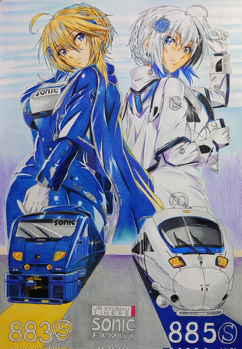 #女の子二人のイラストを貼る見た人もやる 