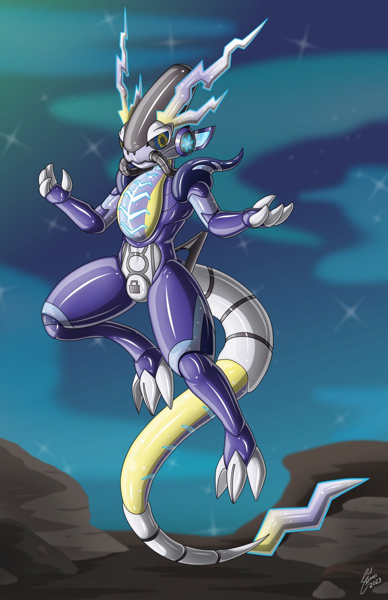 Evil_Essense's tweet photo. Finished the commission for @DatBlueHusky 
Showing off his Miraidon suits. https://t.co/CWtYrfeXzv