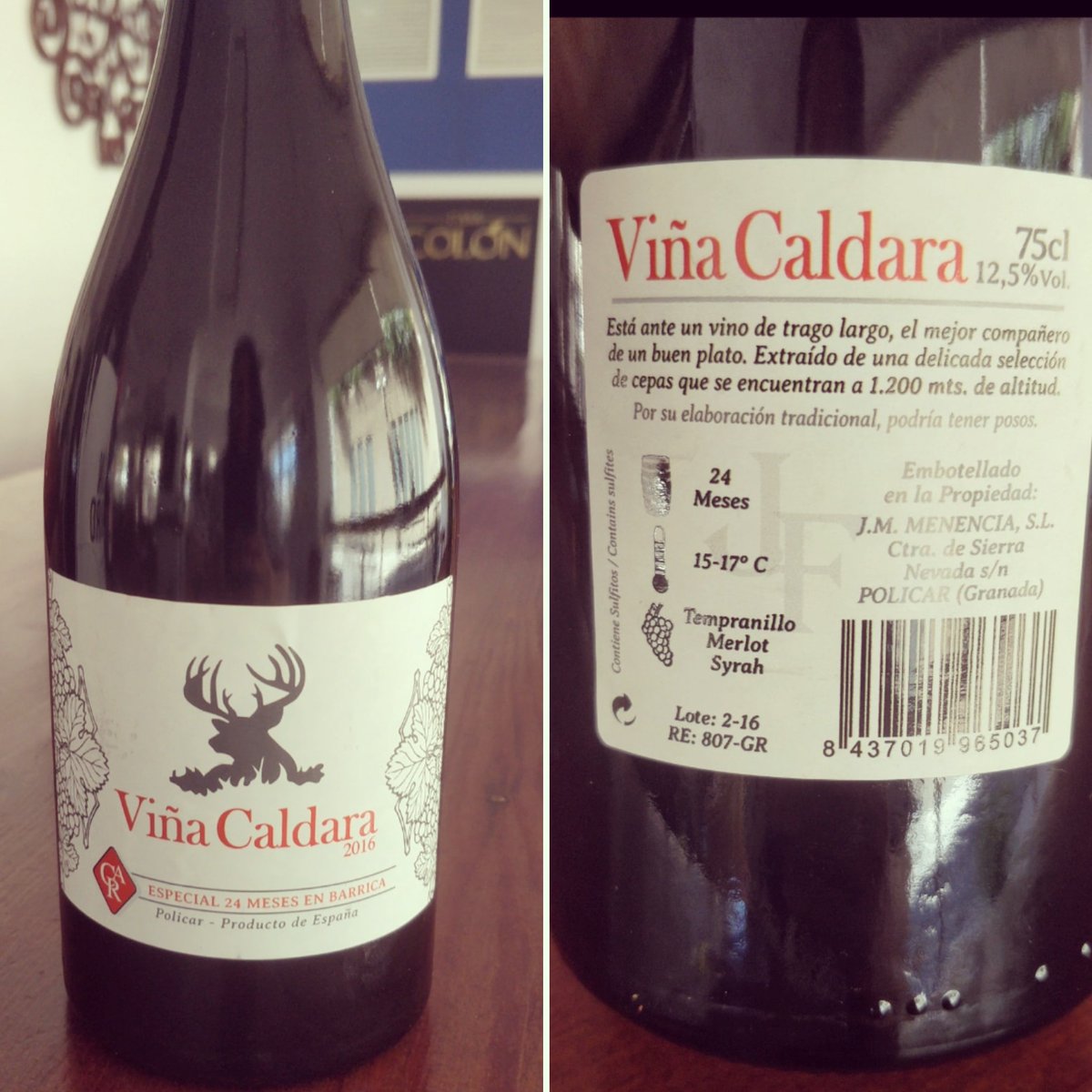 We like to sample local wine with our guests. Tempranillo may be "king" in Spain for some but personally, a good blend can make for very interesting flavours. Add in 1200m mountain soil &amp; you've got a spot on local option 😉🍷#localwine #wineblend #spanishwines #winesofspain