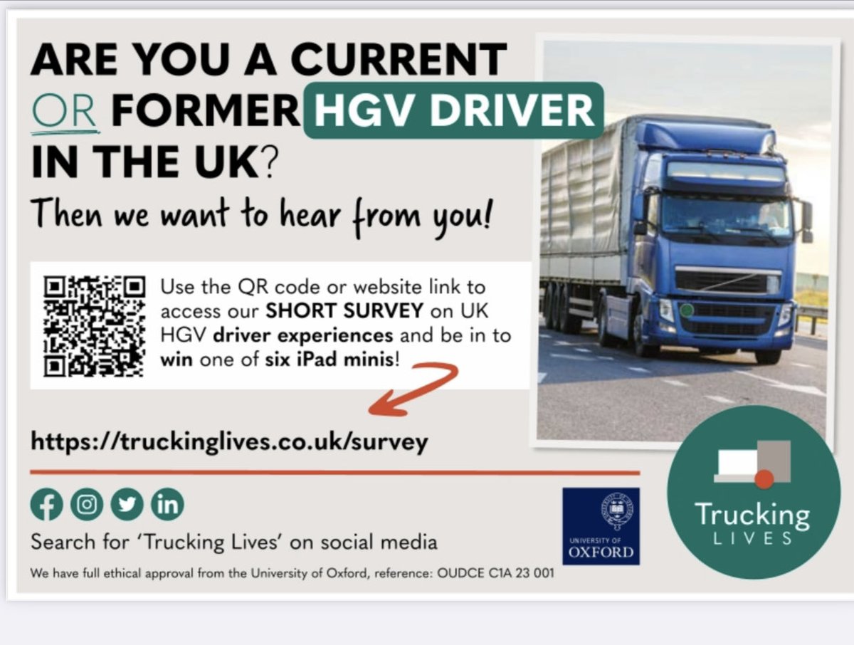 Are you a trucker? Or do you know one? ⁦<a href="/RHANews/">RHA</a>⁩ is supporting a major survey by Oxford University into what life is like for our haulage heroes - see below👇