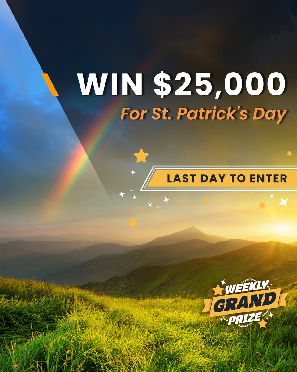 It’s almost time to make some BIG WISHES COME TRUE 🍀! Grab a final entry to Win $25,000.00 while there’s still time: bit.ly/3mDD1ic