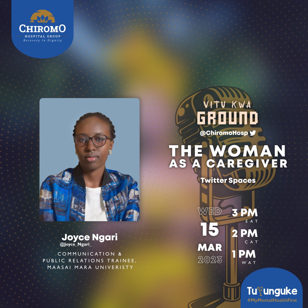 Here's how we wrap it up! Vitu kwa ground @ChiromoHospGrp on Wednesday at 3pm EAT. @Nissi254 @repuguard_pr #Tufunguke #MyMentalHealthMatters
#TheWomanAsAGiver