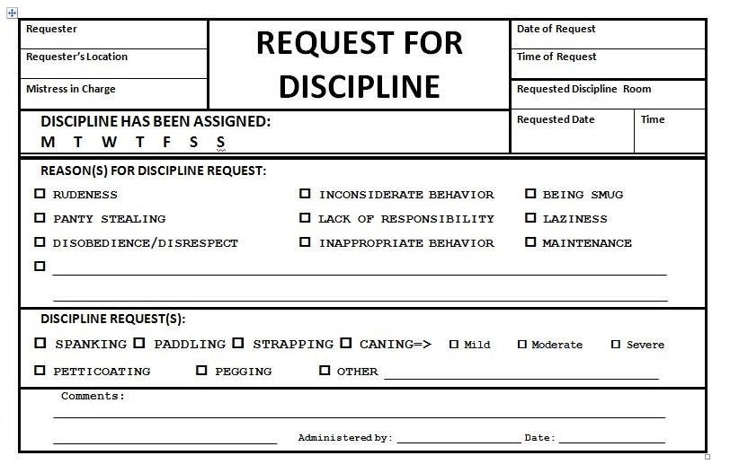Request for Discipline.