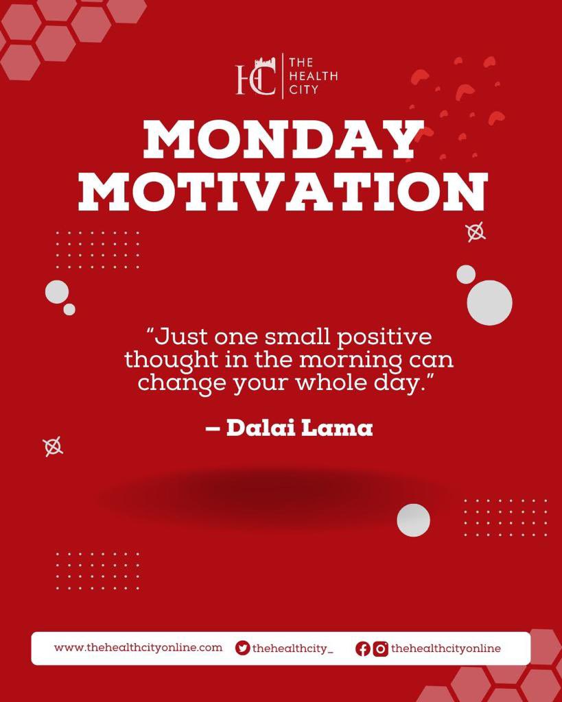 thehealthcityhq's tweet photo. Here’s your reminder that just one small positive thought in the morning can change your whole day.
Think positive thoughts!
Have a great week ahead people!
#TheHealthCity
#TheBetaLife https://t.co/8riQI4KgWF