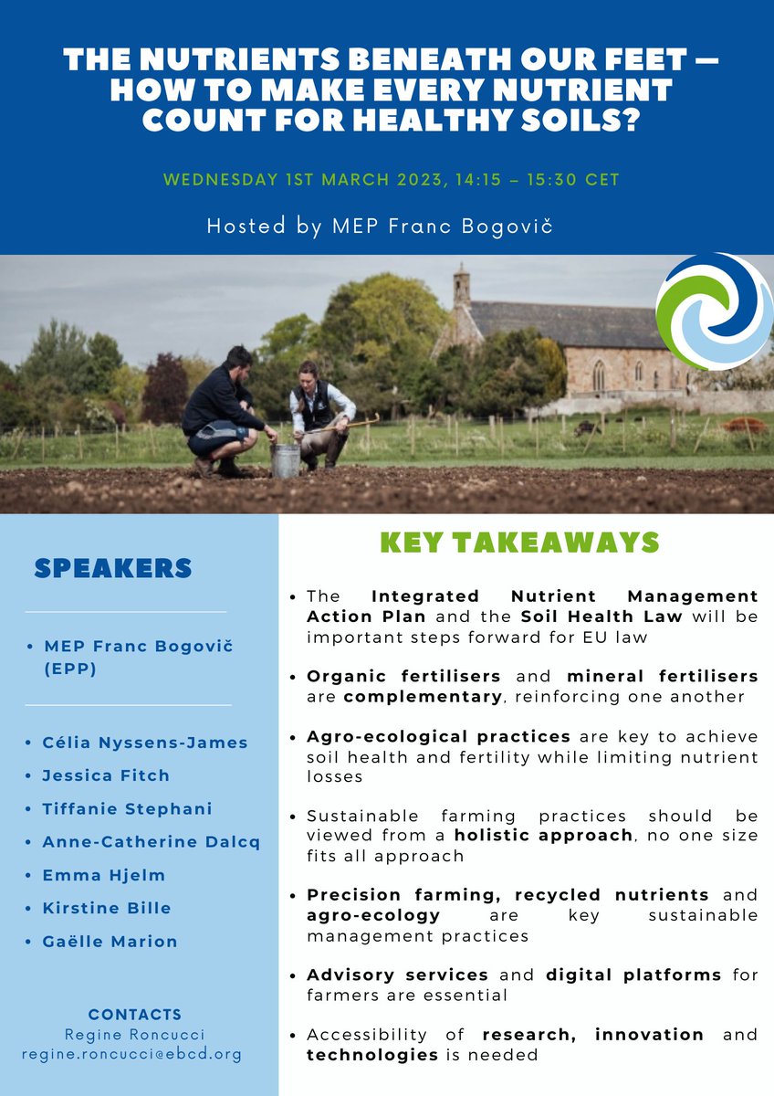 Sustainable nutrient and soil management are some of the EU’s top #EnvironmentalPriorities 🌱🏴

⬇️ the outcomes of the event hosted with MEP @Franc_Bogovic, in collaboration with @YaraEurope, on the importance of reducing nutrient losses.

Full report ➡️bit.ly/3LjLy4d