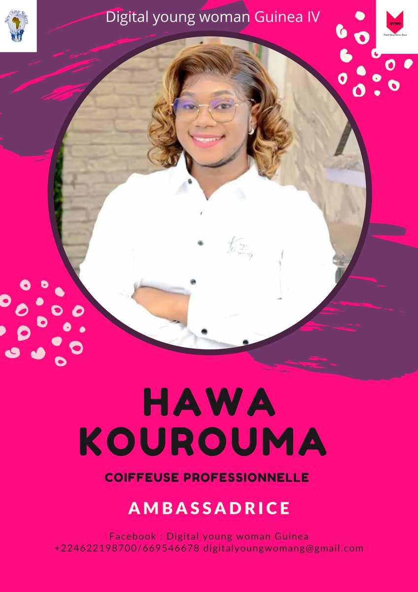 baldeaicha21's tweet photo. Nous lançons la 4ieme édition de Digital young woman Guinea!
Former les jeunes filles gratuitement dans les métiers du digital !
Associez votre image 😊😊 https://t.co/qAJcPbaN9j