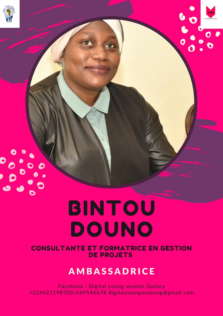 baldeaicha21's tweet photo. Nous lançons la 4ieme édition de Digital young woman Guinea!
Former les jeunes filles gratuitement dans les métiers du digital !
Associez votre image 😊😊 https://t.co/qAJcPbaN9j