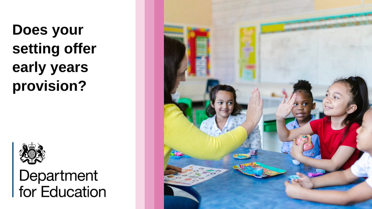 We are working with <a href="/ncbtweets/">National Children's Bureau</a> and <a href="/EducEndowFoundn/">EEF</a> to appoint an additional 6 early years stronger practice hubs as part of the early years education recovery programme. Find out more and apply by 17 March: gov.uk/guidance/early…