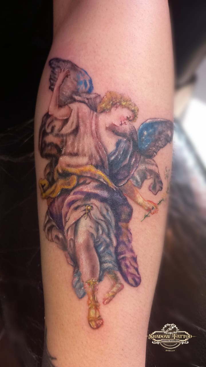 WIP Saint Michael the Archangel by Gabriel Feliciano  Chicago Tattoo Co  Orlando Florida  rtattoos