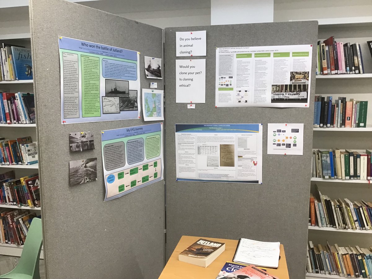 It's been great working with the EPQ group @RHS__sixthform <a href="/RHSSuffolk/">Royal Hospital School</a> and seeing their completed posters on display in The Richards Library. Well done! #navigatingsuccess #RHSConfidence #RHSCreativity