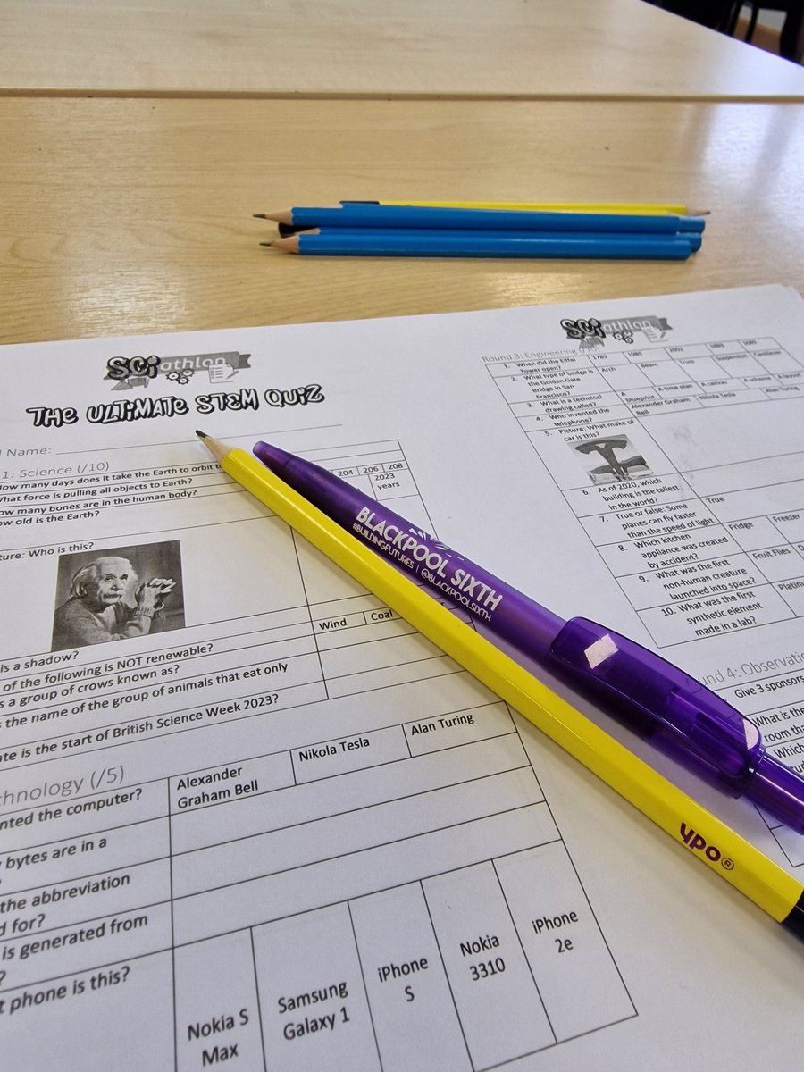 The Ultimate STEM Quiz with science, technology, engineering, mathematics questions. 

#BSW23 

Primary Sciathalon 2023