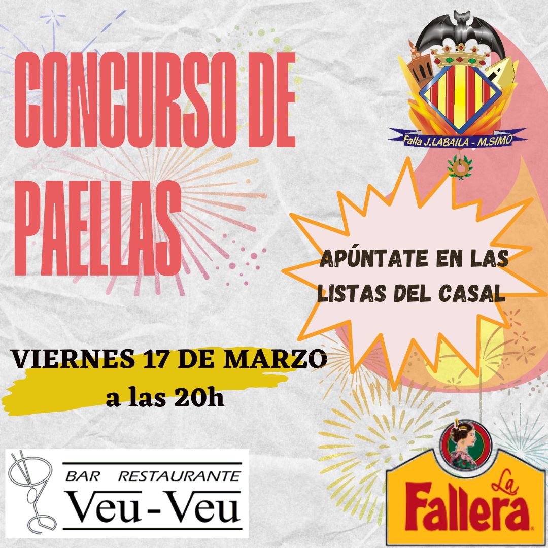 FallaLabaila's tweet photo. 🥘CONCURSO DE PAELLAS🥘

Ya tenemos de vuelta nuestro concurso de paellas patrocinado por @restauranteveuveu y @arrozlafallera 🙌🏻❤️‍🔥

📍El VIERNES 17 a las 20H
¡No te quedes sin tu plaza! Apúntate en las listas de nuestro casal📋

#labaila23 #somdelabaila #paellas #concurso https://t.co/YOizNmiNgz