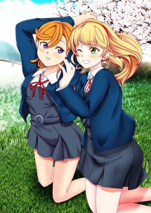 先日のアンケートの#てえてえ絵 完成しました!#ラブライブスーパースター #澁谷かのん #平安名すみれ 【Skeb受付中】2次創作系やVtuberファンアート等も資料あれば描きます受付は全年齢成人も #無職転生  #水星の魔女#Skeb募集 