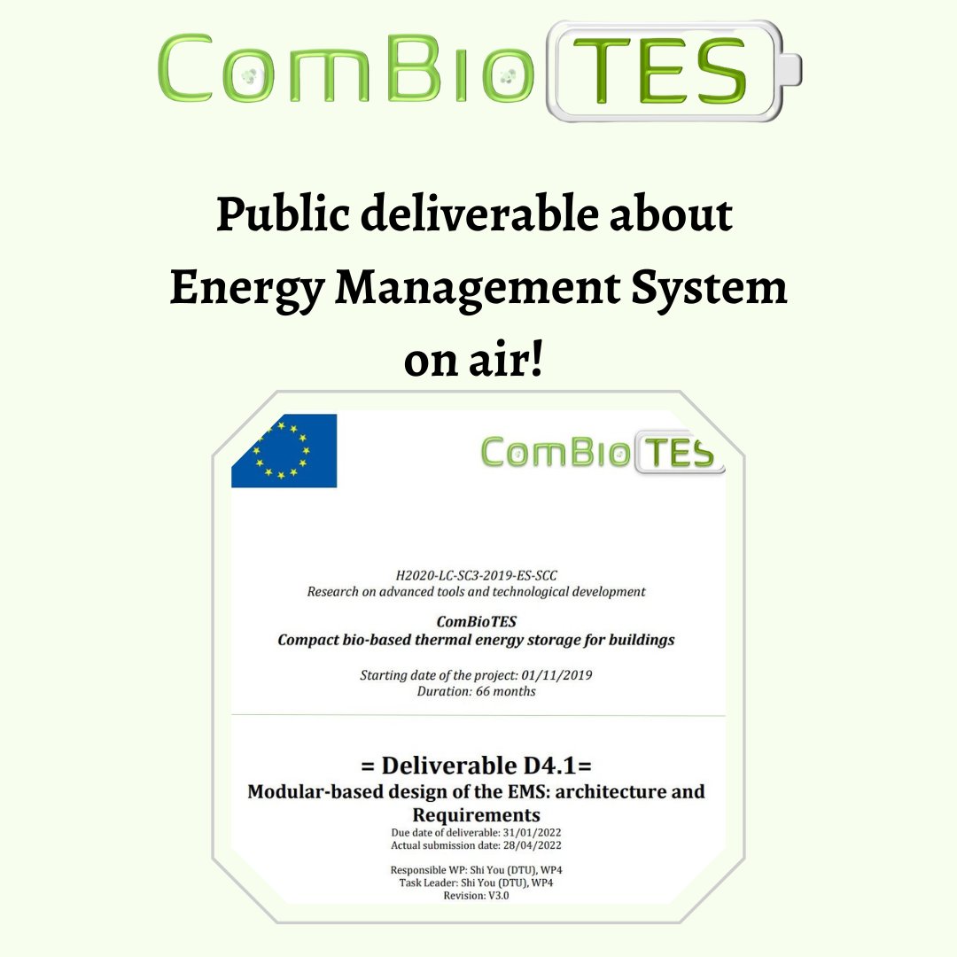 combiotes's tweet photo. 🔊 @combiotes public deliverable on Energy Management System is on air!

📃DTU wrote a deliverable containing explanation and requirements of the EMS architecture, to guide the EMS development and implementation.

Download the deliverable 👉https://t.co/27Nk2GmlNg 

 #combiotes https://t.co/u0jPRlJXzc