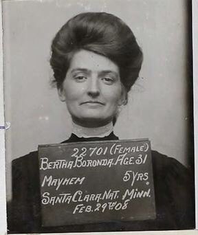Anna_Mazz's tweet photo. Just remembered Bertha Boronda who in 1907 cut off her husband’s penis for revenge, then attempted escape on a bike while dressed as a man. Bad Bertha. Doesn’t look too remorseful, does she? https://t.co/uaSkO6Oges
