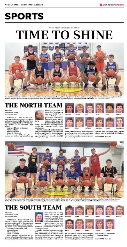If you didn't get Sunday's Mansfield News Journal, you sure missed out! It is almost News Journal All-Star Classic time!! March 24 at 7:30 p.m. at Lexington High School! Be there!!